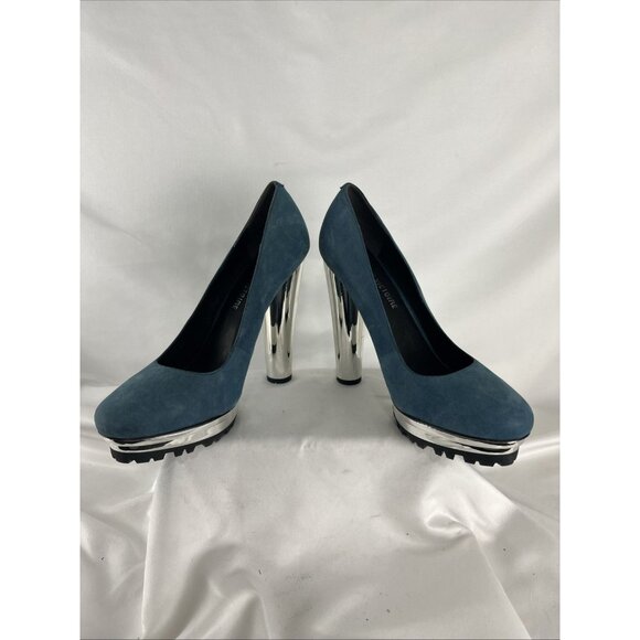 Pour La Victoire Suede Heel with Metallic Heel Women's Size 9.5 - Picture 8 of 11